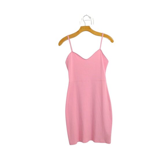 Sunday Best Aritzia Bubble Gum Pink Ribbed Tank Dress Size Medium - Picture 2 of 14